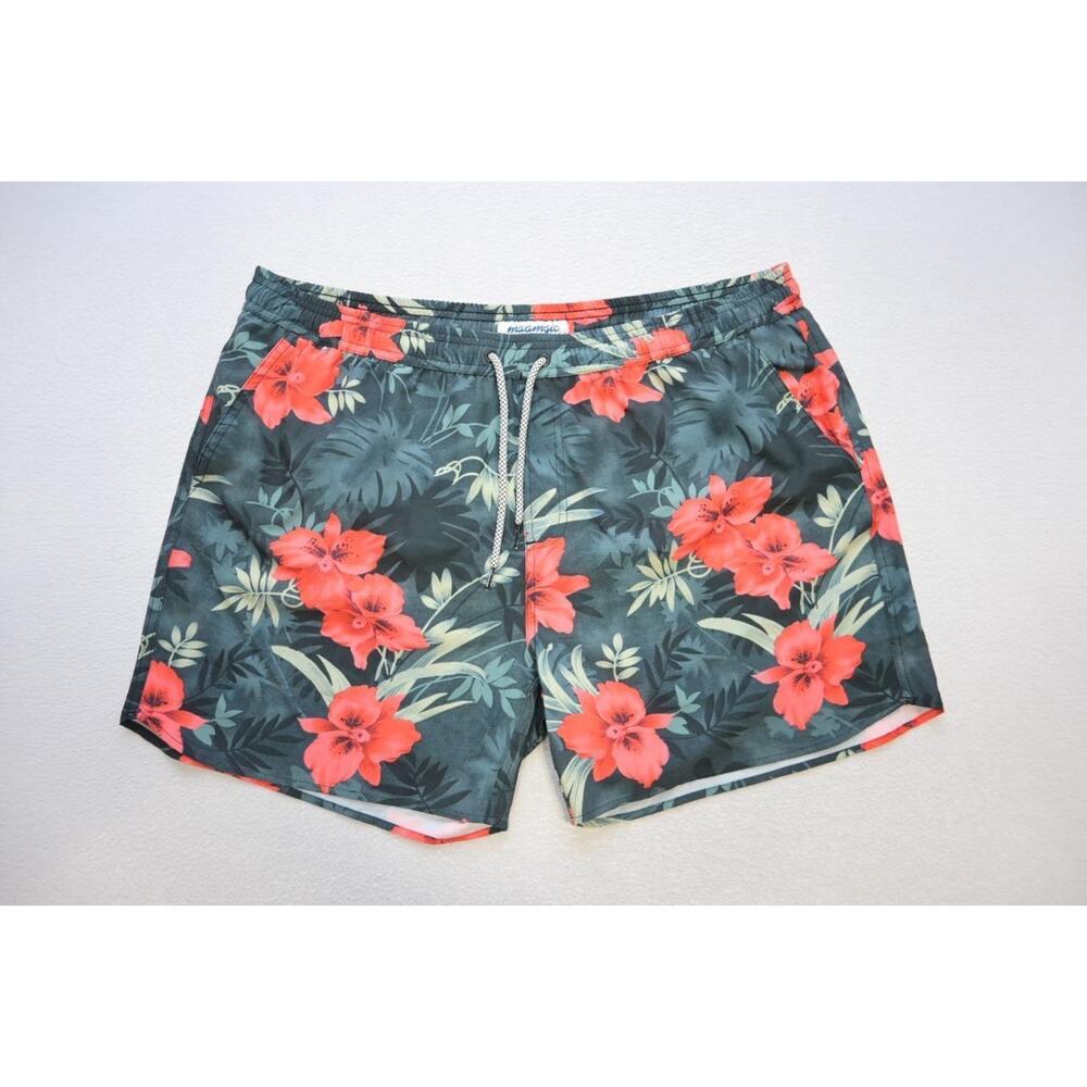 Maamgic Swim Trunks‎ Floral Netted Surf Swim Athketic Mens Size 2XL XXL NWT